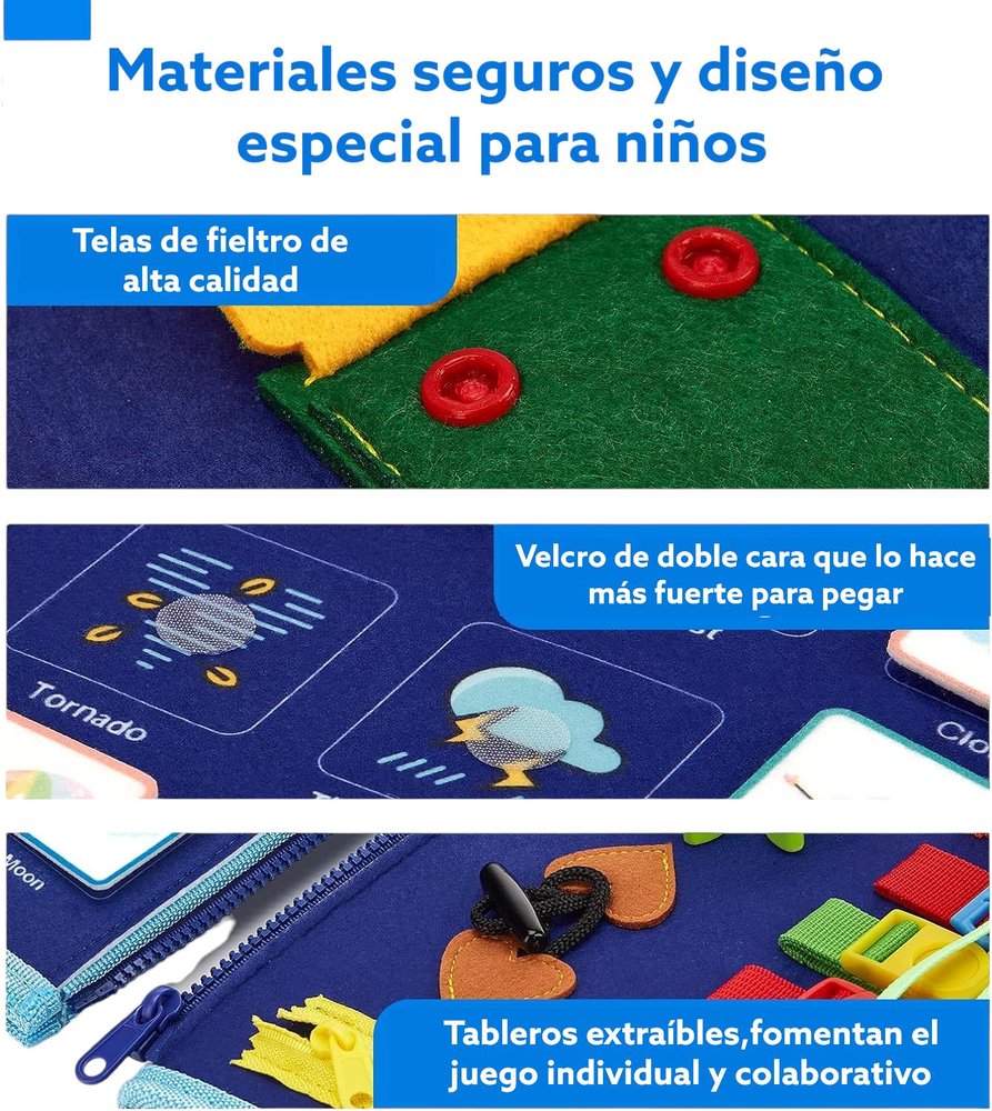 Carpeta de viaje didáctica Montessori azul ROYMART