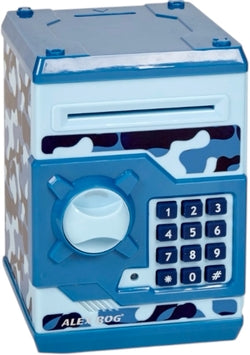 Caja fuerte electrónica camuflaje azul ROYMART para regalos y seguridad