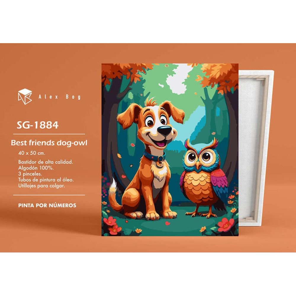 PINTAR POR NUMEROS BEST FRIEND DOG-OWL | ROYMART | 1 UNIDAD | 8431234197723 Imagen principal del producto