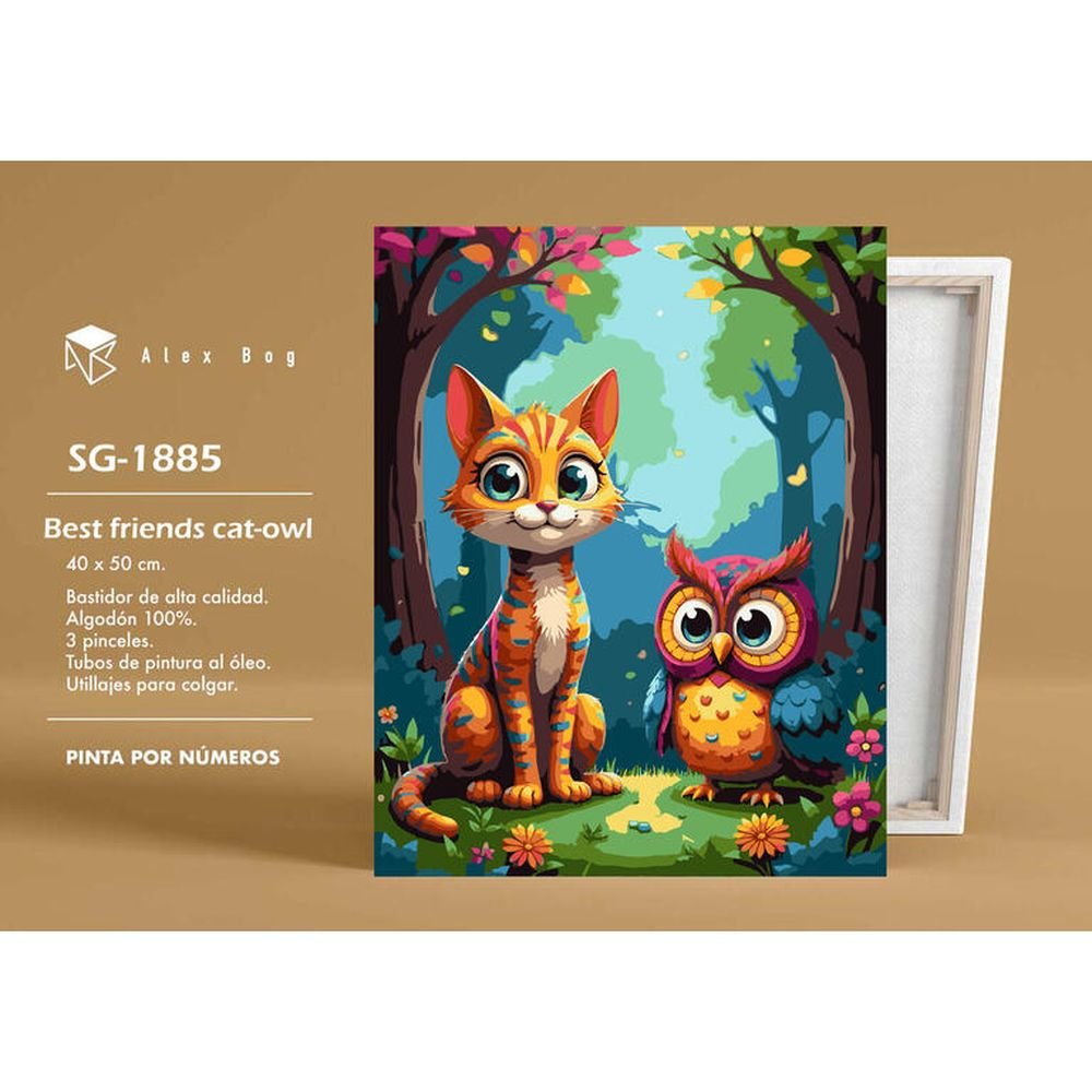 PINTAR POR NUMEROS BEST FRIEND CAT-OWL | ROYMART | 1 UNIDAD | 8431234197730