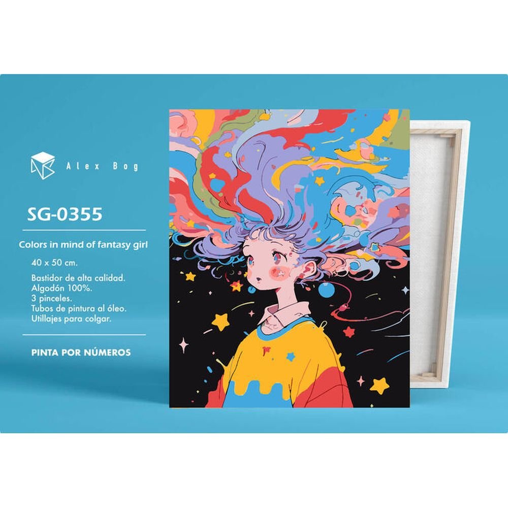 PINTAR POR NUMEROS COLORS IN MIND OF FANTASY GIRL | ROYMART | 1 UNIDAD | 8431234197884 Imagen principal del producto