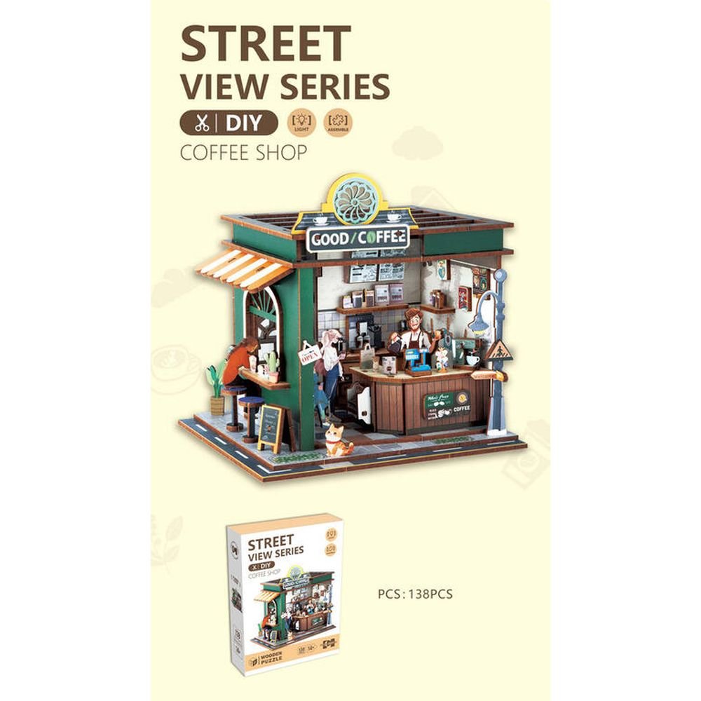 MAQUETA MADERA 138 PIEZAS STREET COFEE SHOP | ROYMART | 1 UNIDAD | 8431234198096 Imagen principal del producto