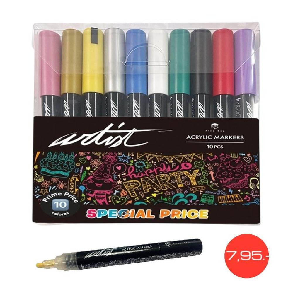 Estuche Acrilicos Gama Artist 10 Colores Promo ROYMART