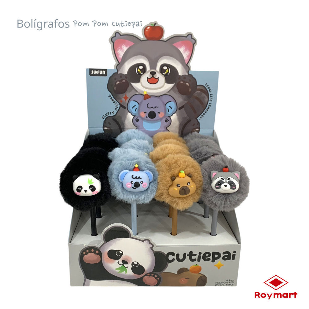 Exp.16 Bolis Pom Pom Animales Cute Kawaii 4 Mod Surt Roymart