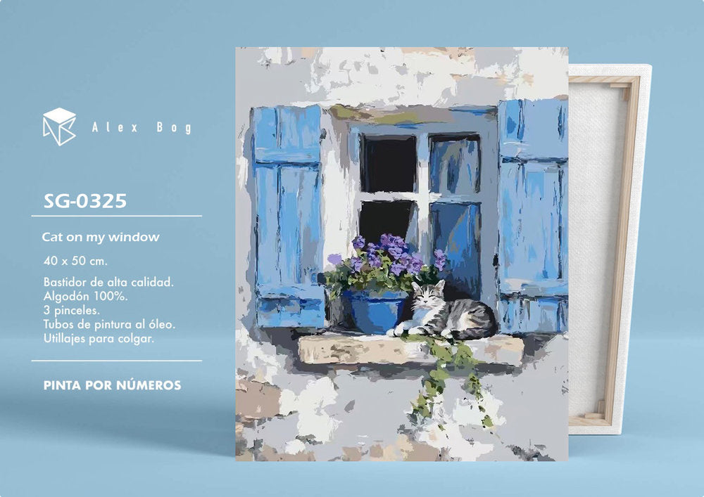 Pintar por Numeros Cat on My Window Roymart Pack 1 Imagen principal del producto