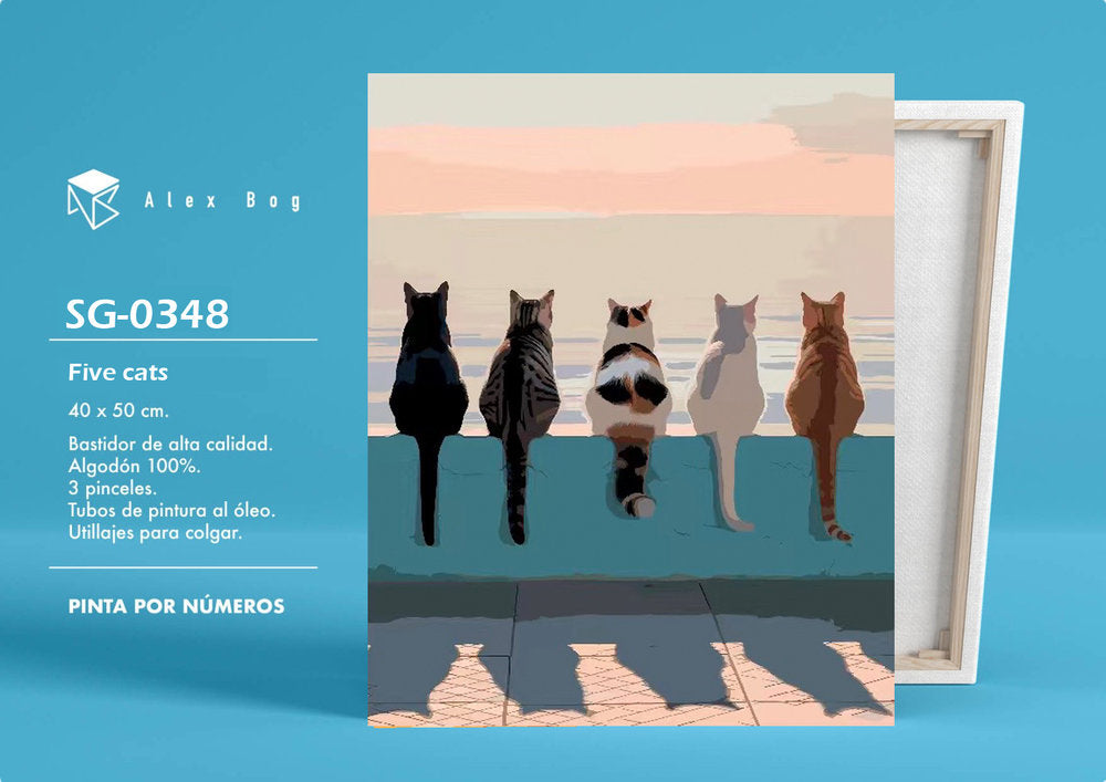 Pintar por Numeros Five Cats Roymart Pack 1 Imagen principal del producto