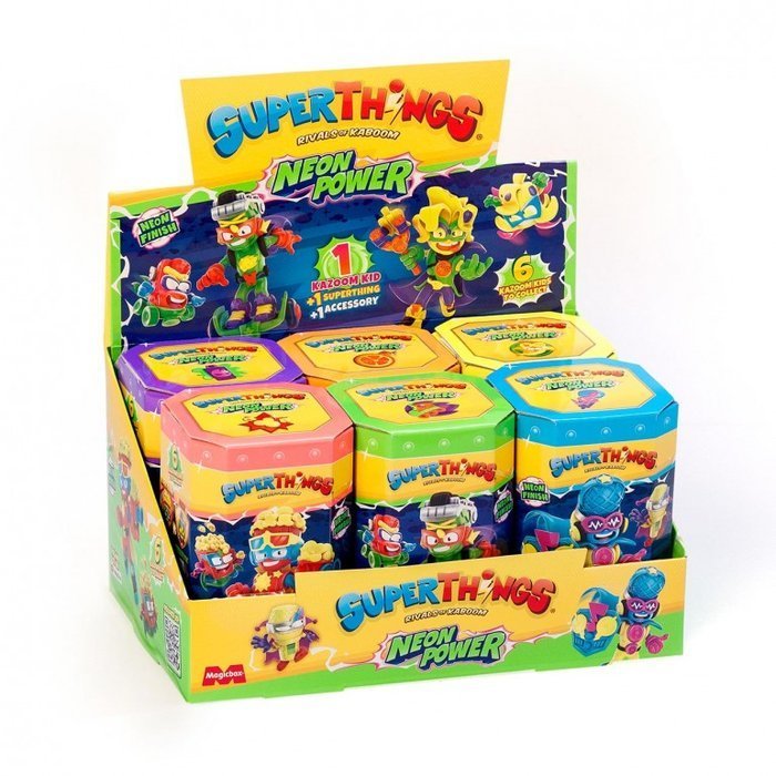 EXPOSITOR 6 SUPERTHINGS NEON POWER -KAZOOM KIDS | SUPERTHINGS | ENVASE 6 UDS. UNIDAD | 8431618024508