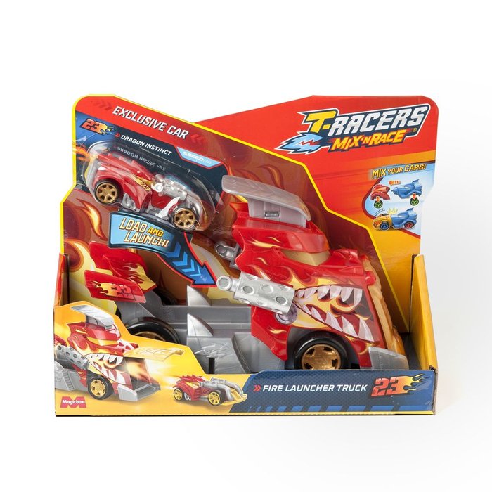 T-Racers S Playset Fire Launcher Truck Pack de Juguetes