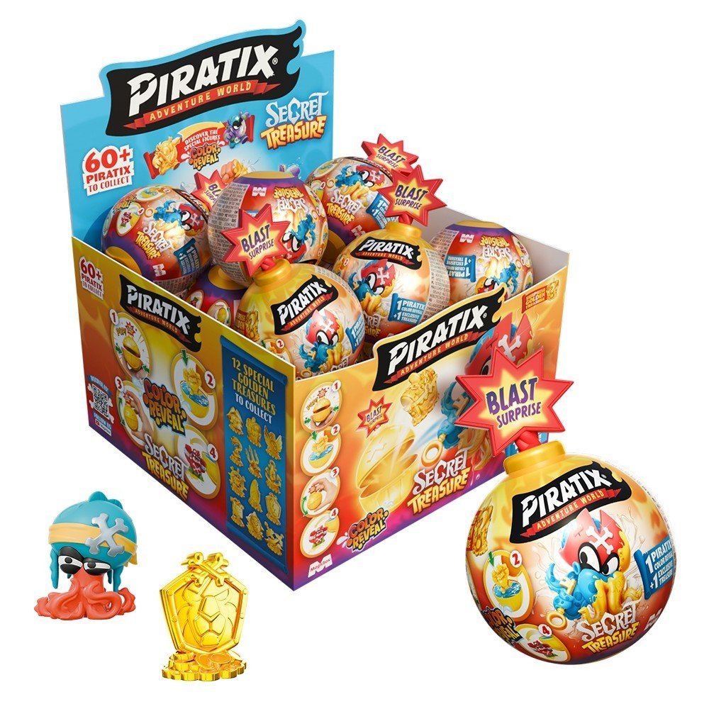 Expositor 18 Blast Surprise Piratix Secret Treasure T-Racers