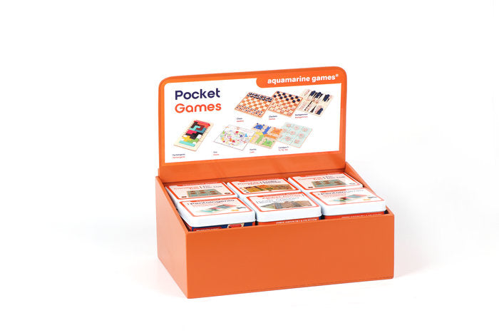 EXPOSITOR 12 POCKET GAMES SURTIDOS | AQUAMARINE GAMES | 1 UNIDAD | 8432026202373 Imagen principal del producto