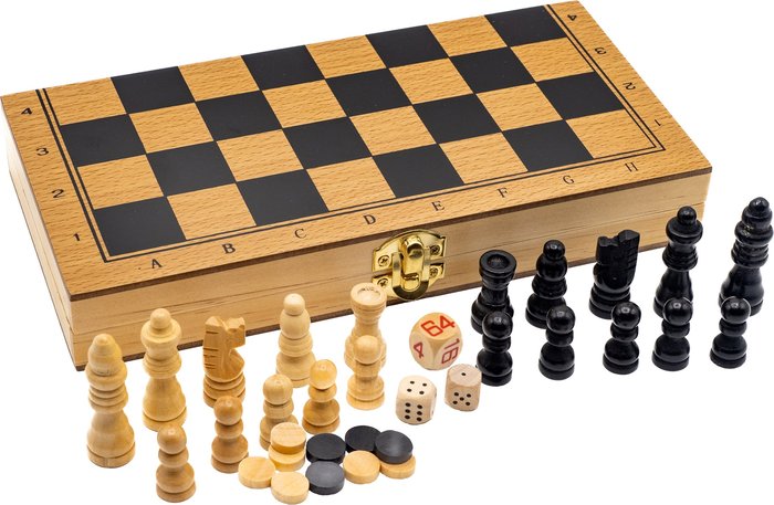 AJEDREZ DAMAS Y BACKGAMMON ESTUCHE PLEGABLE | AQUAMARINE GAMES | 1 UNIDAD | 8432026202731 Imagen principal del producto