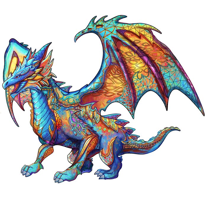 PUZZLE ANIMAL WOOD PUZZLE DRAGON | AQUAMARINE GAMES | 1 UNIDAD | 8432026203097 Imagen principal del producto