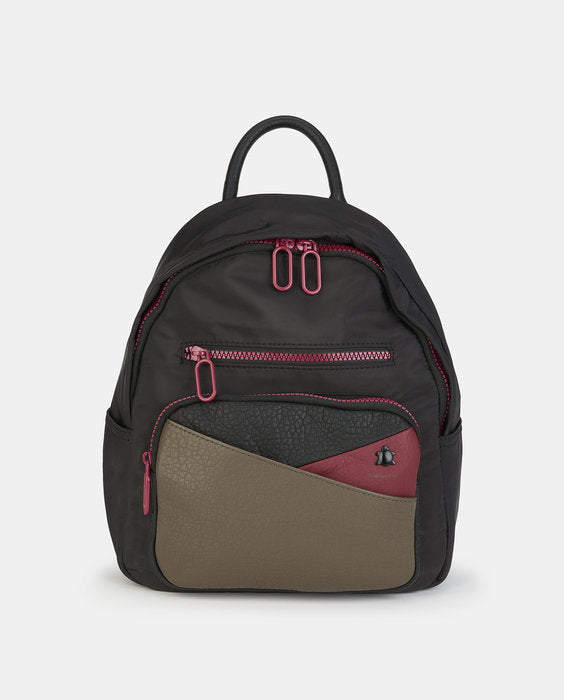 MOCHILA BOLSO CON BOLSILLO EXTERIOR MUJER PEKINES NEGRO | CAMINATTA