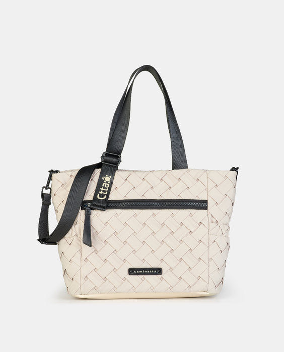 BOLSO SHOPPER BANDOLERA Y ASAS BATUKA ARENA 31 X 27 CM | CAMINATTA | 1 UNIDAD | 8432077121388 Imagen principal del producto