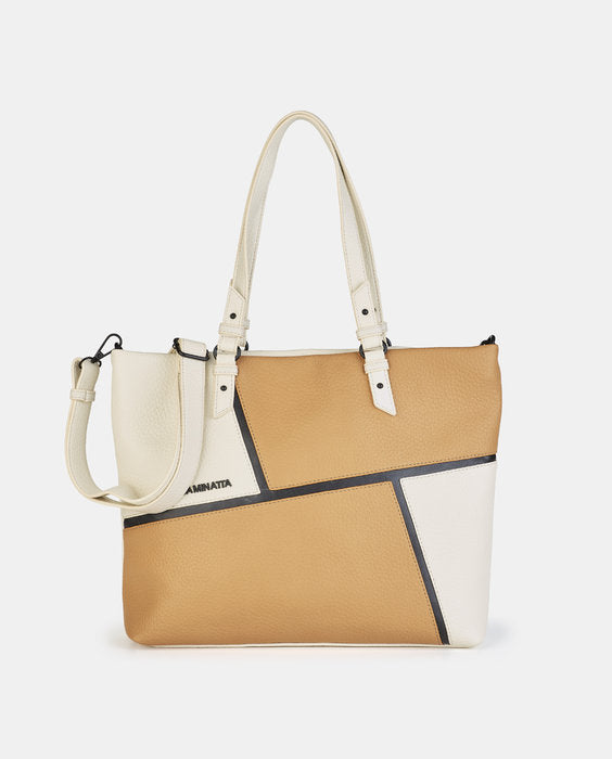BOLSO SHOPPER ASAS Y BANDOLERA TANGO CAMEL 34 X 29 CM | CAMINATTA | 1 UNIDAD | 8432077122118