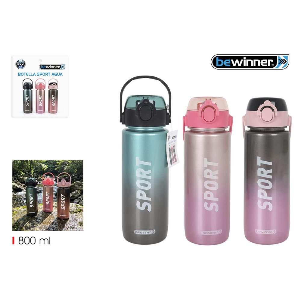 Botella Sport Metalizada Asa Rigida 800ml Bewinner