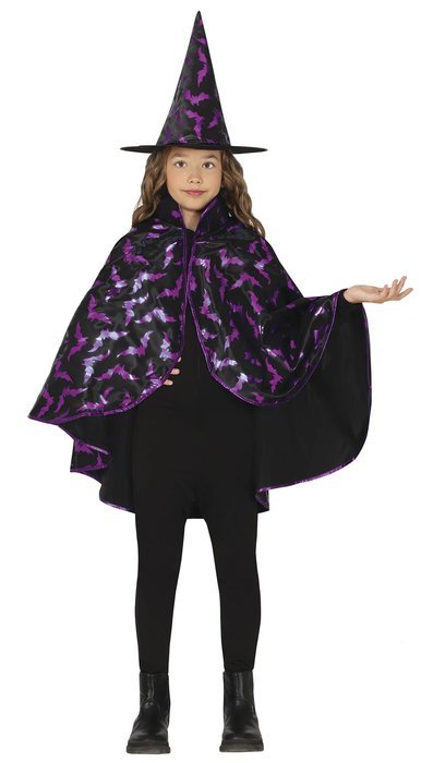 CONJUNTO BRUJA INFANTIL CAPA + SOMBRERO | LA CASA DE LOS DISFRACES | 1 UNIDAD | 8434077190104 Imagen principal del producto