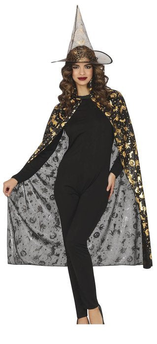 CONJUNTO BRUJA ADULTO CAPA + SOMBRERO | LA CASA DE LOS DISFRACES | 1 UNIDAD | 8434077190128 Imagen principal del producto