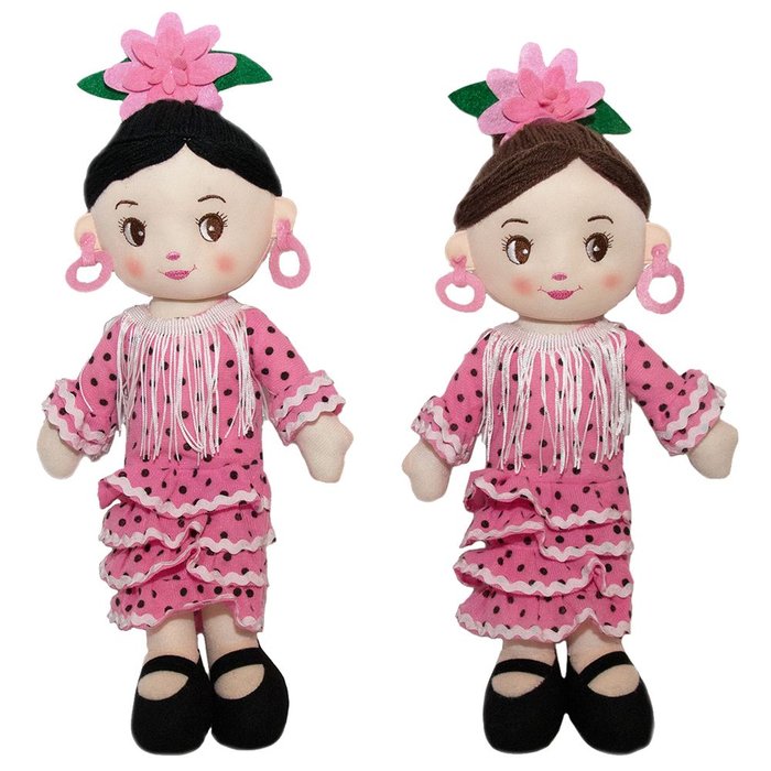 MUÑECA TRAPO GITANA 25CM TRAJE ROSA SURTIDO | AURORA | 1 UNIDAD | 8434179102784