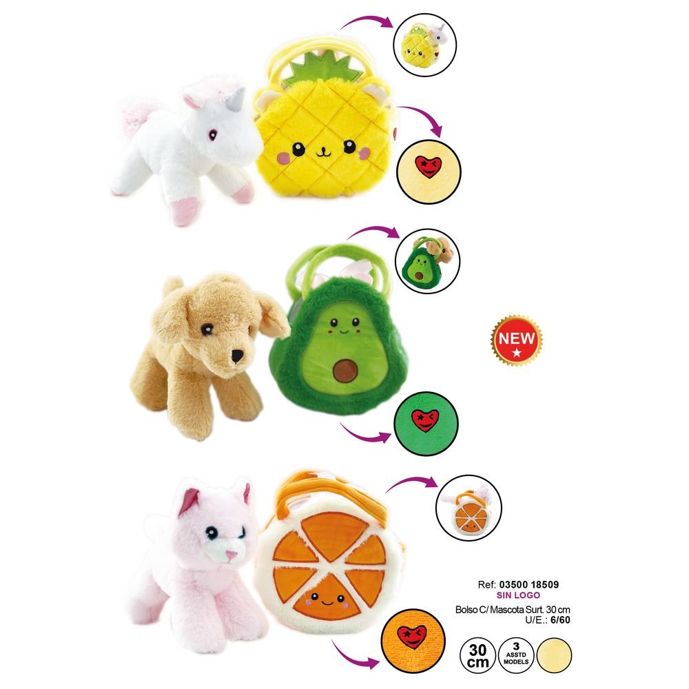 Peluche bolso mascota 30 cm Aurora surtido Imagen principal del producto
