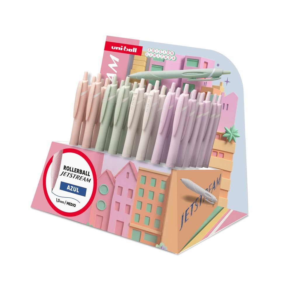 Expositor 48 Bolígrafos Uniball Jetstream Sxn-150 Pastel Marca UNI-BALL