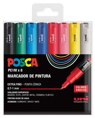 Rotulador Uni Posca Pc1M Estuche 8 Colores Basicos | Posca | Pack 1 Unidades