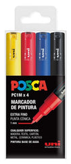 Rotulador Uni Posca Pc1M Estuche 4 Colores Basicos | Posca | Pack 1 Unidades