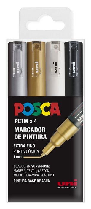 Rotulador Uni Posca Pc-1M 4 Colores Gswb | Posca | Pack 1 Unidades