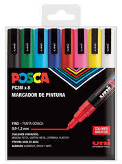 Rotulador Uni Posca Pc3M Estuche 8 Colores Basicos | Posca | Pack 1 Unidades