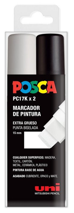 Rotulador Uni Posca Pc17K Estuche 2 Colores Blanco Y Negro | Posca | Pack 1 Unidades