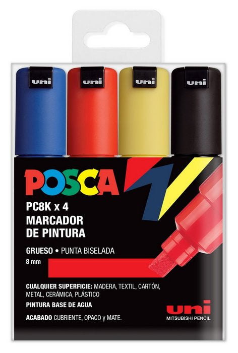 Rotulador Uni Posca Pc-8K Estuche 4 Colores Basicos | Posca | Pack 1 Unidades Imagen principal del producto