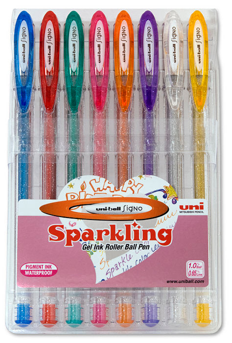 BOLIGRAFO UNI-BALL SIGNO SPARKLING 1,0MM PURPURINA 8 COLORE | 1 UNIDADES | (UNI-BALL) Imagen principal del producto