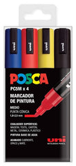 Rotulador Uni Posca Pc-5M Estuche 4 Colores Basicos | Posca | Pack 1 Unidades