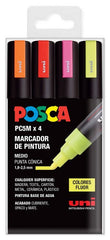 Rotulador Uni Posca Pc5M Estuche 4 Colores Fluor | Posca | Pack 1 Unidades