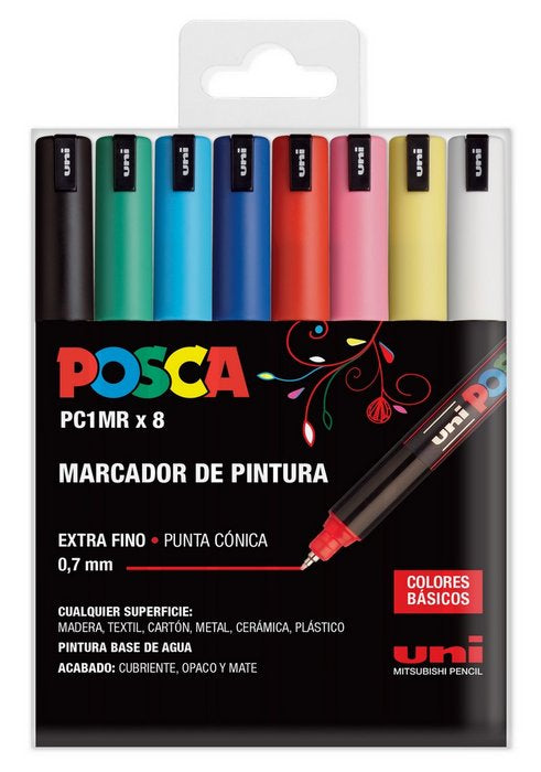 Rotulador Uni Posca Pc-1Mr Estuche 8 Colores Basicos | Posca | Pack 1 Unidades Imagen principal del producto