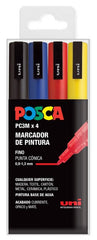 Rotulador Uni Posca Pc-3M Estuche 4 Colores Basicos | Posca | Pack 1 Unidades