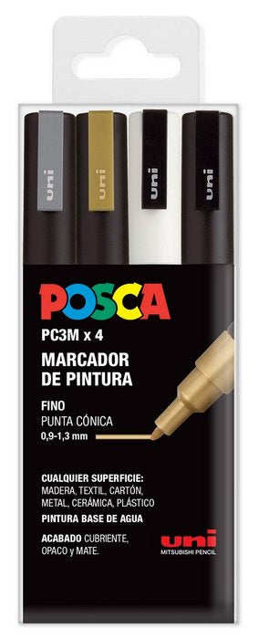 Rotulador Uni Posca Pc-3M Estuche 4 Gswb | Posca | Pack 1 Unidades