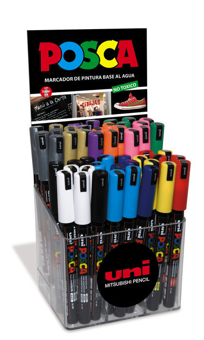 Expositor 48 Rotuladores Uni Posca Pc-1mr 0,7mm Colores surtidos