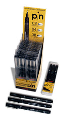Expositor 12 Bolsas 3 Rotuladores Pin Calibrados 02-04-08 | Uni-Ball | Pack 12 Unidades