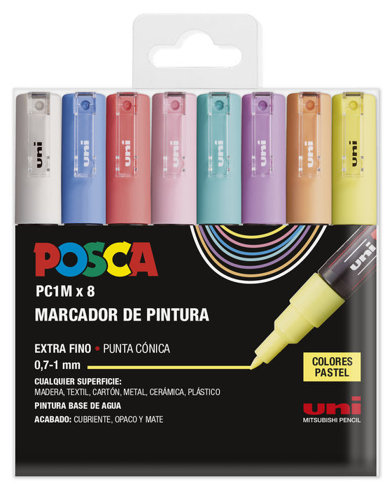Rotulador Uni Posca Pc-1M 8 Colores Pastel | Posca | Pack 1 Unidades Imagen principal del producto