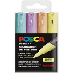 Rotulador Uni Posca Pc-1M 4 Colores Pastel | Posca | Pack 1 Unidades