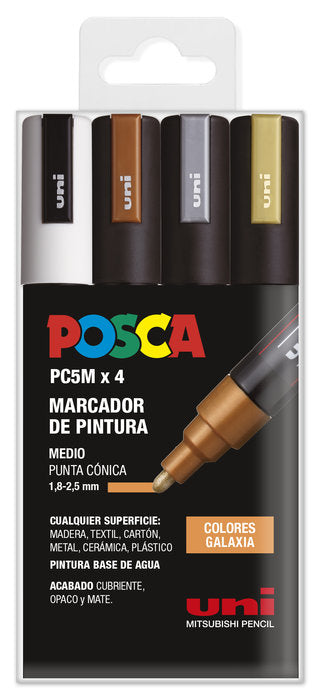 Rotulador Uni Posca Pc-5M 4 Colores Galaxia | Posca | Pack 1 Unidades