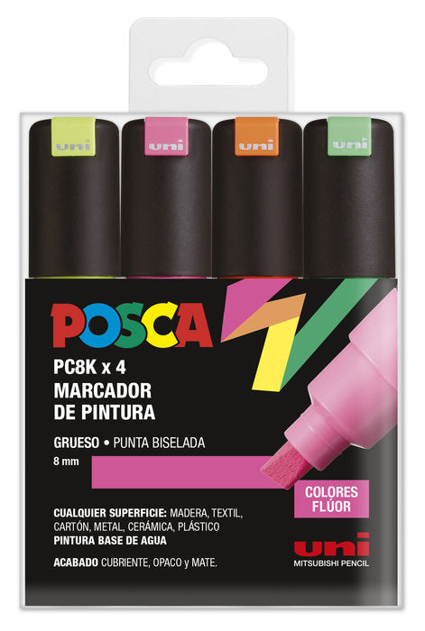 Rotulador Posca Pc-8K 4 Colores Fluor | Posca | Pack 1 Unidades Imagen principal del producto
