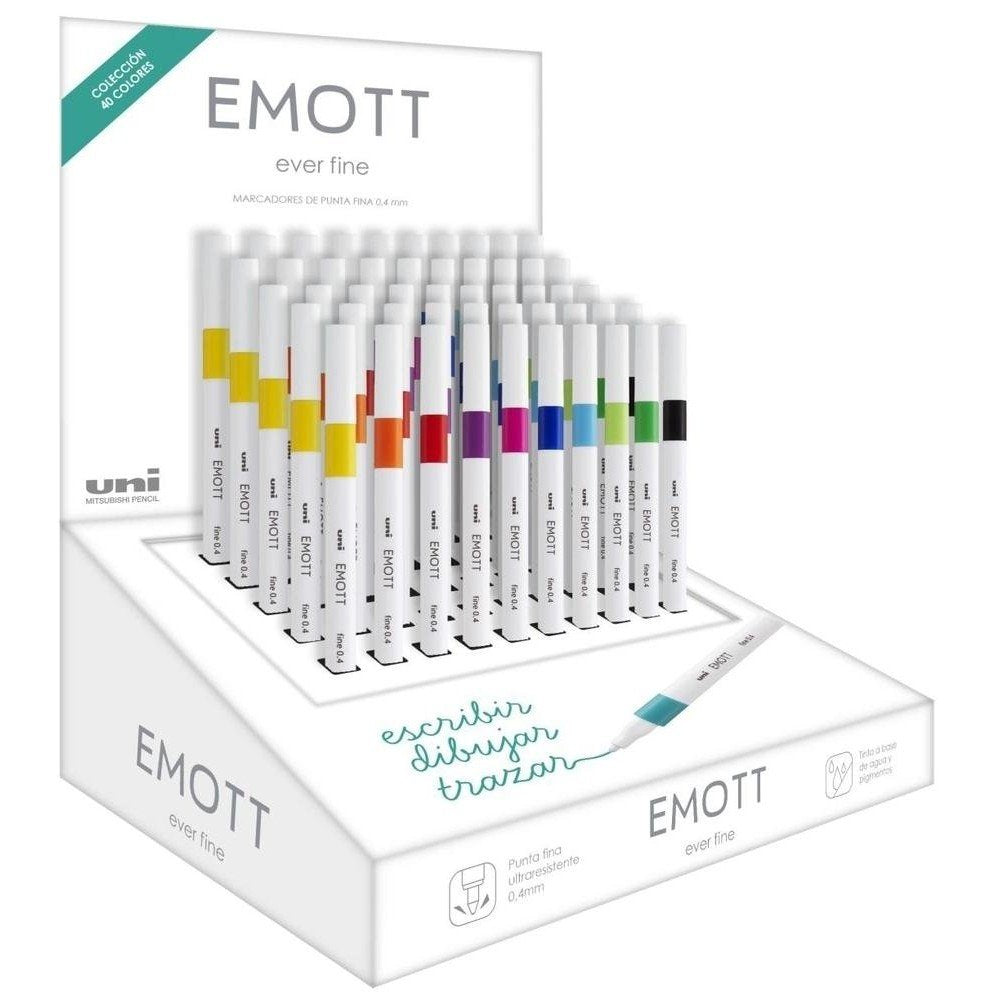 Rotulador Uni emott punta fina 0,4 mm colores surtidos