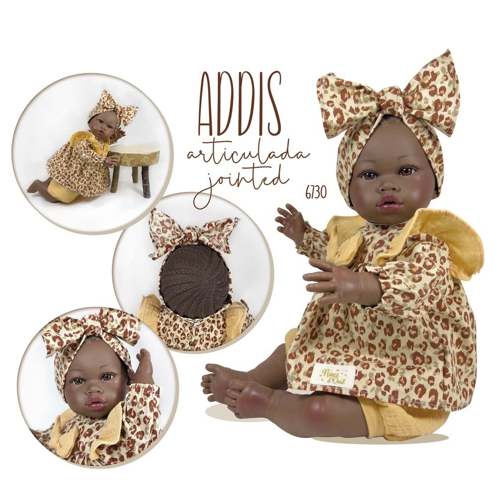 Muñeca Addis Jointed Leopard 48 cm - Nines d'Onil