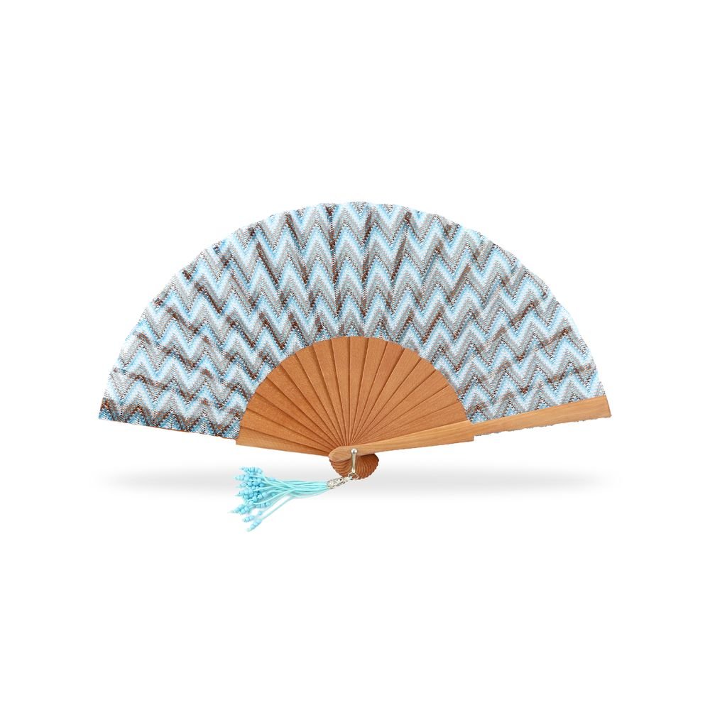 Abanico madera pulida tela lace 23 cm Pararols