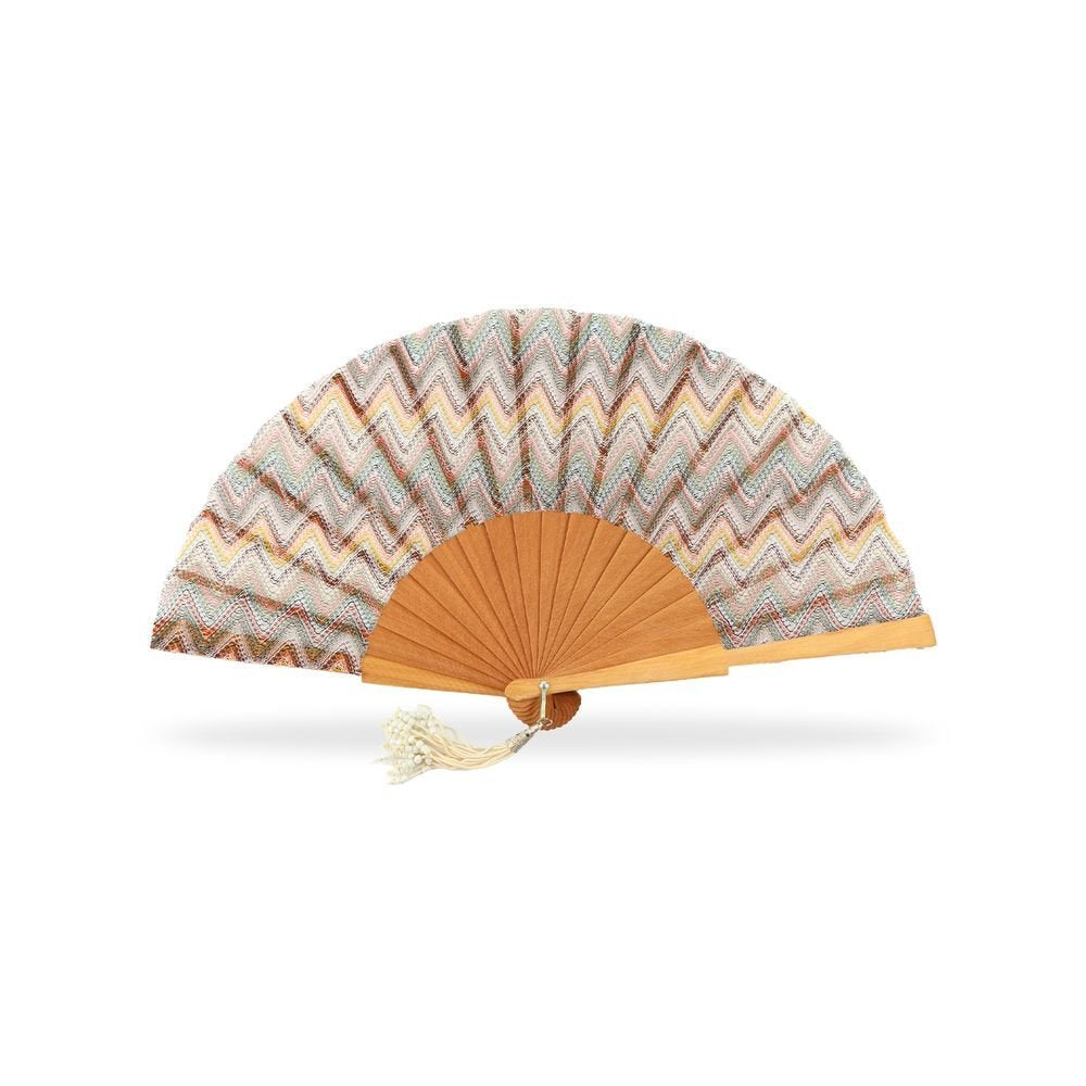 Abanico madera pulida tela lace 23 cm Pararols