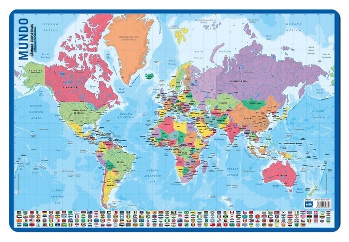LAMINA EDUCATIVA MAPA DEL MUNDO | 1 UNIDADES | (GRUPO ERIK EDITORES)