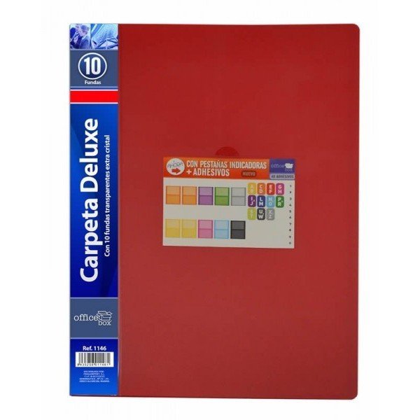 CARPETA A4 10 FUNDAS FLEXIBLE ROJO | 1 UNIDADES | (FRAGA) Imagen principal del producto