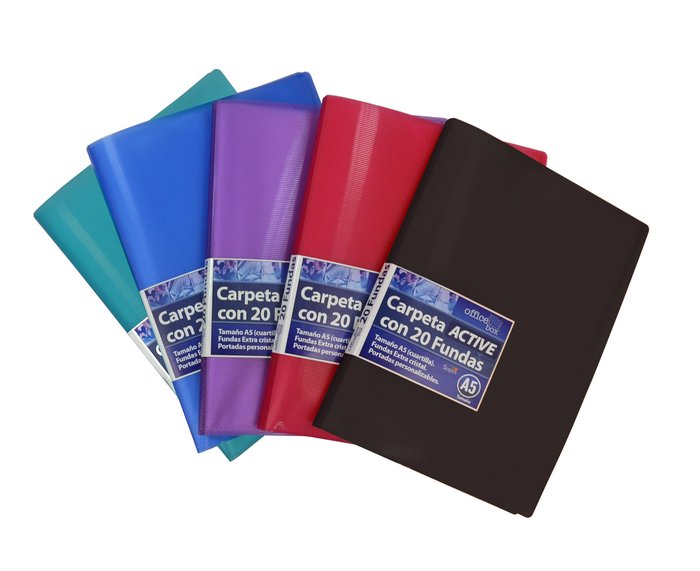 CARPETA A5 20 FUNDAS SUPRA COLORES SURTIDOS | 10 UNIDADES | (FRAGA)